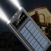 Solar Power Bank 20000CmAh, Fast Charging Built in Cable - Image 2